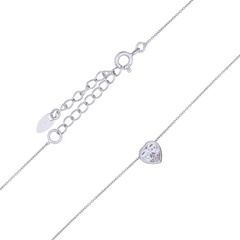 CZ Heart Charms Silver Plated 925 Chain Necklaces by BeYindi