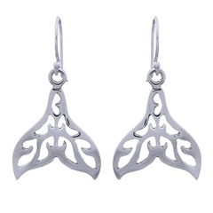Ajourable Tail Of Whale Sterling 925 Earrings