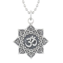 Om Symbol In Sterling Silver Small Chart Pendants by BeYindi