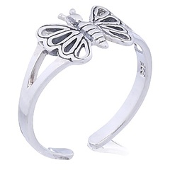 Casted Sterling Silver Openwork Butterfly Toe Ring