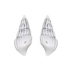  925 Sterling Silver Tulip Shell Stud Earrings
