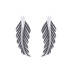 Dainty 925 Feather Stud Earrings by BeYindi 