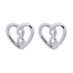 Silver Heart Stud Earrings Infinite Love by BeYindi 