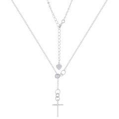 Cross Latin Adjustable Design Silver Plated 925 Chain Necklaces by BeYindi