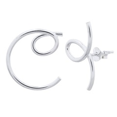 A Word ER In Sterling Silver Wire Stud Earrings
