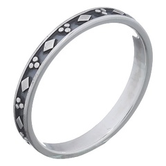 925 Silver Ring With Diamonds And Floral Dots by BeYindi