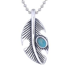 Native American 925 Feather Pendant