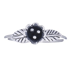 Cupped Flower Extended Petals Silver Ring by BeYindi 