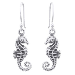 Seahorse 925 Silver Dangle Earrings