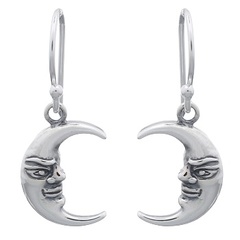Mr. Moon 925 Silver Dangle Earrings