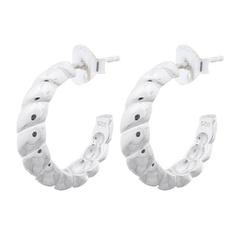 Croissant 925 Silver Hollow Curve Stud Earrings