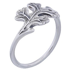 Oxidized 925 Silver Oak Leaf Ring