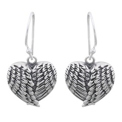 Angel Heart Wings 925 Sterling Silver Earrings by BeYindi
