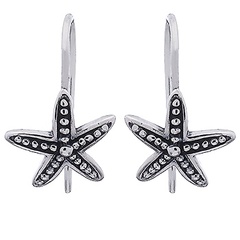 Dotted Starfish Silver Drop Earrings by BeYindi