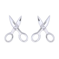 Sterling Silver Tiny Scissor Stud Earrings by BeYindi