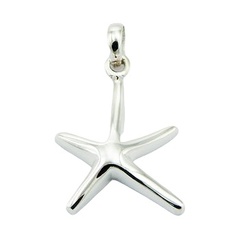 Smooth Sterling Silver Starfish Planet Silver Designer Pendant