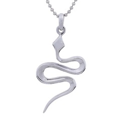 Stunning Beveled Moving Sterling Silver Snake Pendant