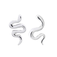Two Snake Features 925 Silver Stud Earrings