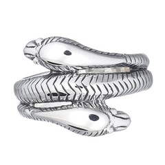 Ornate Sterling Silver Snake Ring Majestic Detailed Cobra Design by BeYindi 