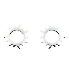 Small Trendy Open Sun Sterling Silver Stud Earring by BeYindi