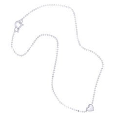 Little Heart Charm In 925 Sterling Silver Bead Chain Anklet by BeYindi 