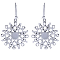 Bubbly Sunburst Silver Earrings with MOP by BeYindi