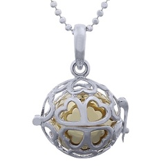 Sterling Silver Heart Cage Chiming Pendant