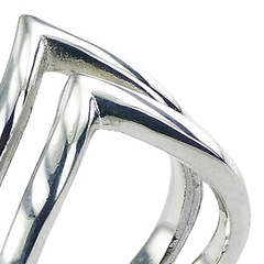 Stunning Drop Shaped Silver Designer Ring Two In One 2