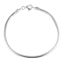 925 Sterling Silver Snake Chain Bracelet Base For Chic Beads by BeYindi