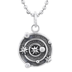 Solar System Of Planets In CZ and 925 Silver Pendant