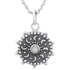 Mother Of Pearl Sun 925 Silver Pendant