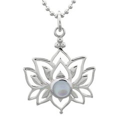 Mother Of Pearl Lotus Lay Out Silver Pendant by BeYindi