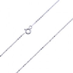 Four Faceted 45cm Length Silver Bead Chain by BeYindi