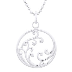 Wave Lay Out 925 Sterling Silver Pendant