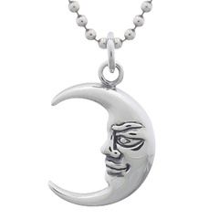 Mr. Moon Polished Silver 925 Pendant by BeYindi