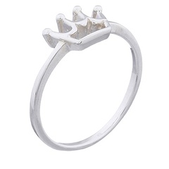Four Pointed Crown 925 Silver Ring