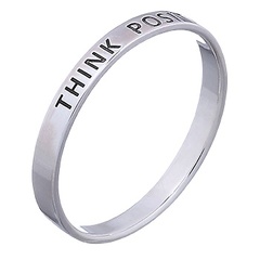 "Think Positive" Sterling Silver Band Ring by BeYindi