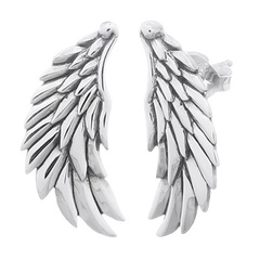 Wings Of Devil In Sterling Silver Stud Earrings by BeYindi
