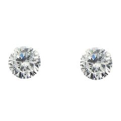 Clear Brilliance Cubic Zirconia Round Stud Earrings