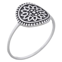 Vintage Mandala 925 Silver Ring