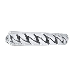 Half Braided Rope Open Ring 925 Silver by BeYindi 