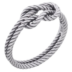 Tie The Twisted Wires Knot Silver Ring