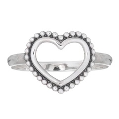 Heart Beaded 925 Silver Ring by BeYindi 