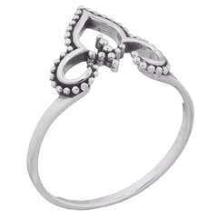 Beads Liners Petal Fleur De Lis 925 Silver Ring