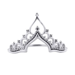 Beaded Petals Crown 925 Silver Ring by BeYindi 