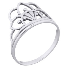 Lotus Crown 925 Sterling Silver Ring by BeYindi