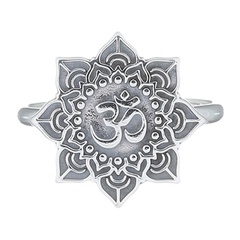 Om Symbol In Sterling Silver Chart Ring by BeYindi 