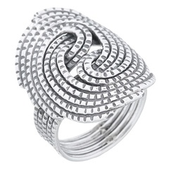 Wire Ropes Twined In Oval 925 Silver Ring by BeYindi