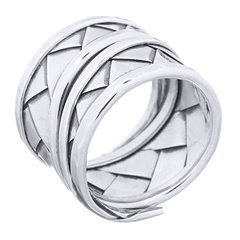 Zigzag Silver Band Openable 925 Ring