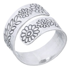 Daisy Flowers Band 925 Silver Ring